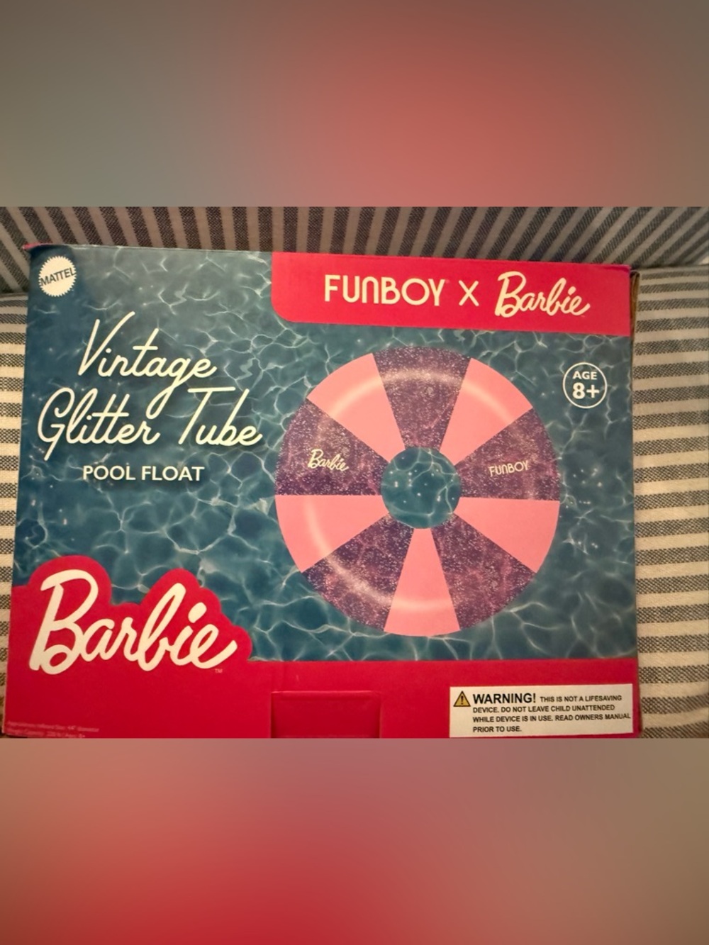 Barbie Pink and Purple Vintage Glitter Tube Pool Float